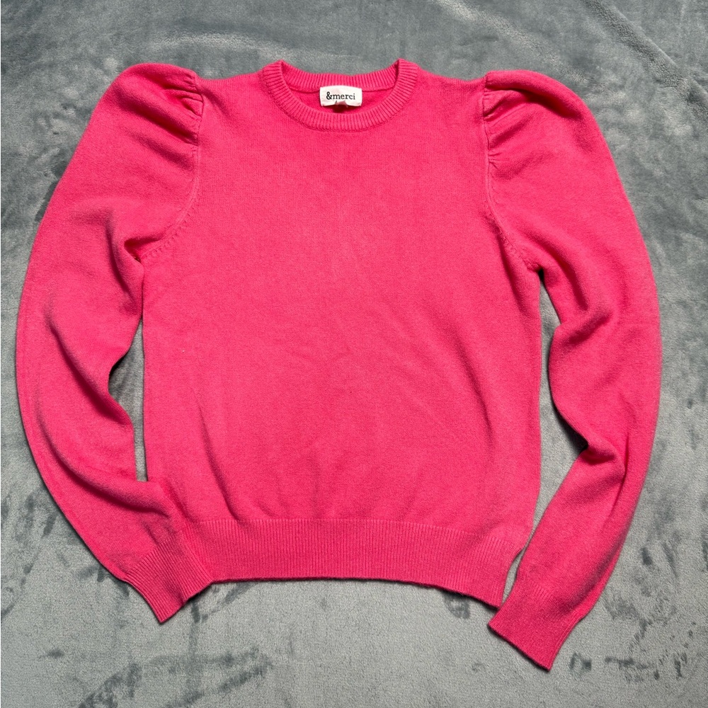 &merci Pink Puff Shoulder Sweater – Women’s Size Small